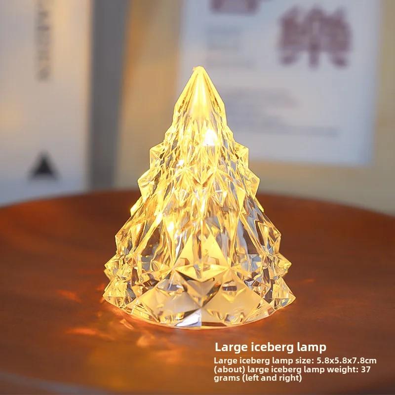 LED Iceberg Night Light Creative Luminous Electronic Candle Light Desktop Decoration Layout Atmosphere Light Crystal Small Decoration