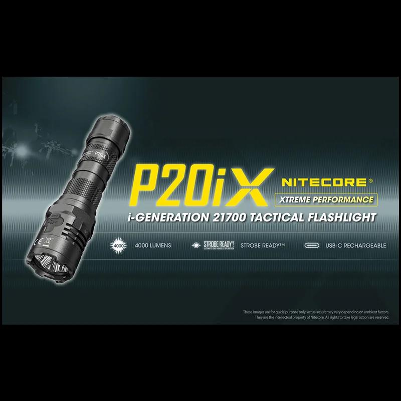 Nitecore P20iX USB-C Rechargeable Tactical Flashlight 4000Lumens with NL2150HPi 5000mAh Battery Self-defense Troch Light