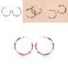Fashionable C-shaped Rainbow Acetate Earrings Colorful Alloy Hoop Jewelry