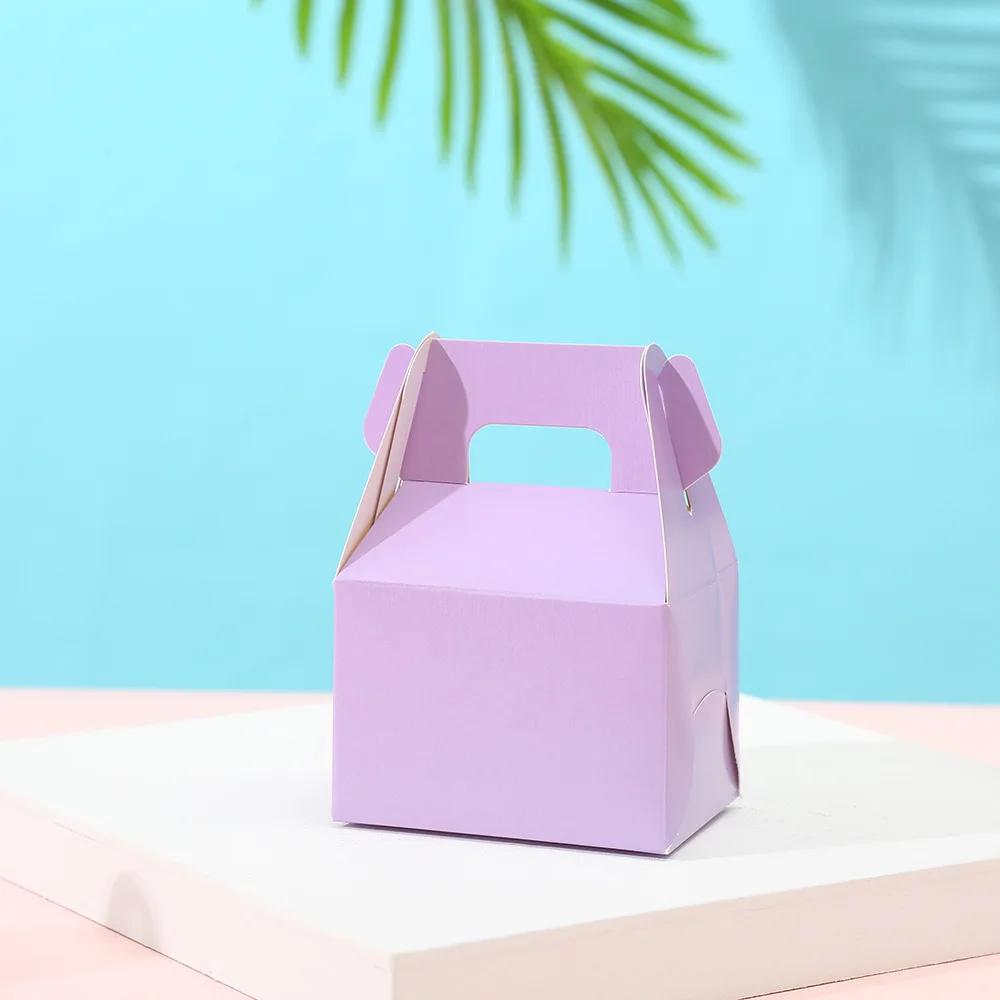 6pcs Festival Party Cake Box Candy Box Handheld Gold Card Box Creative Wedding Candy Box Horn Paper Box Candy Cake Packaging