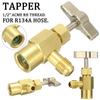 1/4 Gwint Adapter R-134a Chłodziwo Butelka Dozująca Otwieracz Kranu Zawór 60*35mm Klimatyzator Samochodowy Akcesoria Samochodowe