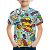 Ropa para Niños Camiseta Graffiti Calle Impresión 3D Hip Hop Tops Verano Fresco Camiseta Casual Vintage Años 80 90 Manga Corta Top