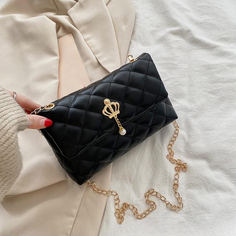 Embroidered Chain Shoulder Bag New Style Bag for Women Generous and Fashionable Simple Square Bag
