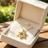 Lucktune Star of David Pendant Necklace for Men Women Light Blue Zircon Charm Hexagram Jewish Israel Necklace Vintage Jewelry