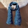 Scarf Shawl Two-Color Gradient Design Pleated Scarf Warm Neck Wrap Cold Weather Neck Warmer Fashion Accessories