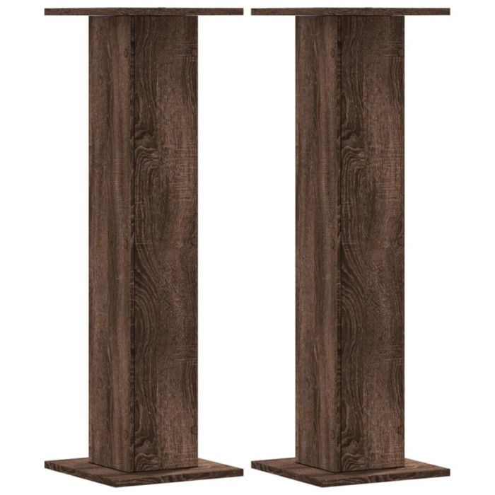 Supports de haut parleurs 2 pcs chêne marron bois d ingénierie