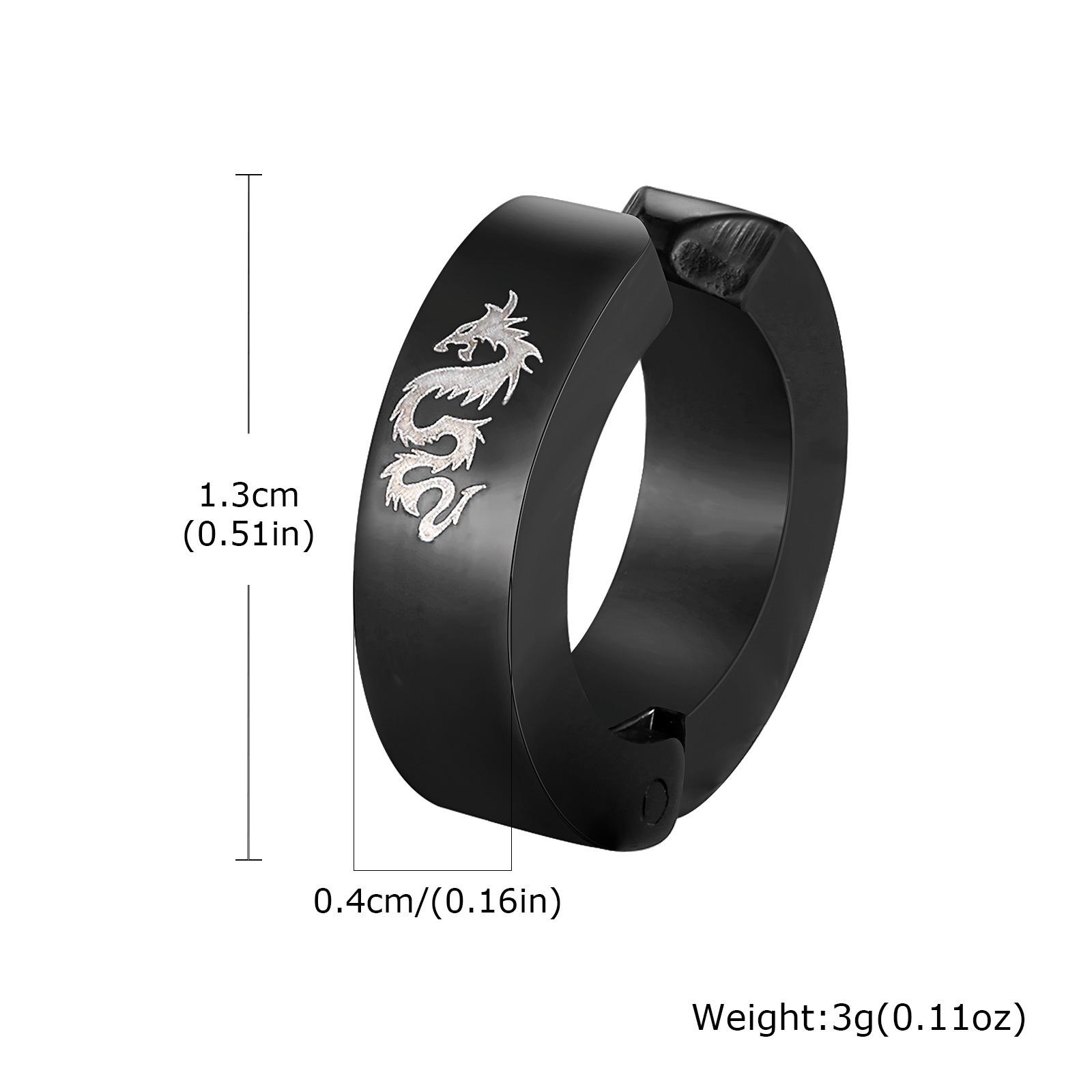 Men s No-Piercing Stainless Steel Ear Clip Earrings, Simple Style (EH-128)