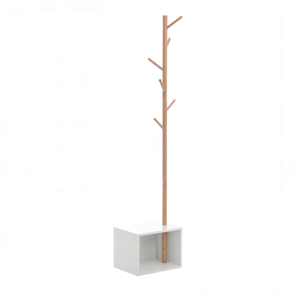 Storage Unit for Coat Rack, Contemporary Style Coat Rack, Coat Rack with Rectangular Bench, Bedroom Coat Rack (only with Coat Rack)