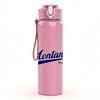1PC Montana Faint Cursive Brand Text Print 750ml Colorful Plastic Sports Water Bottle Leakproof Pop Up Lid with Straw for Outdoor Work Home Use