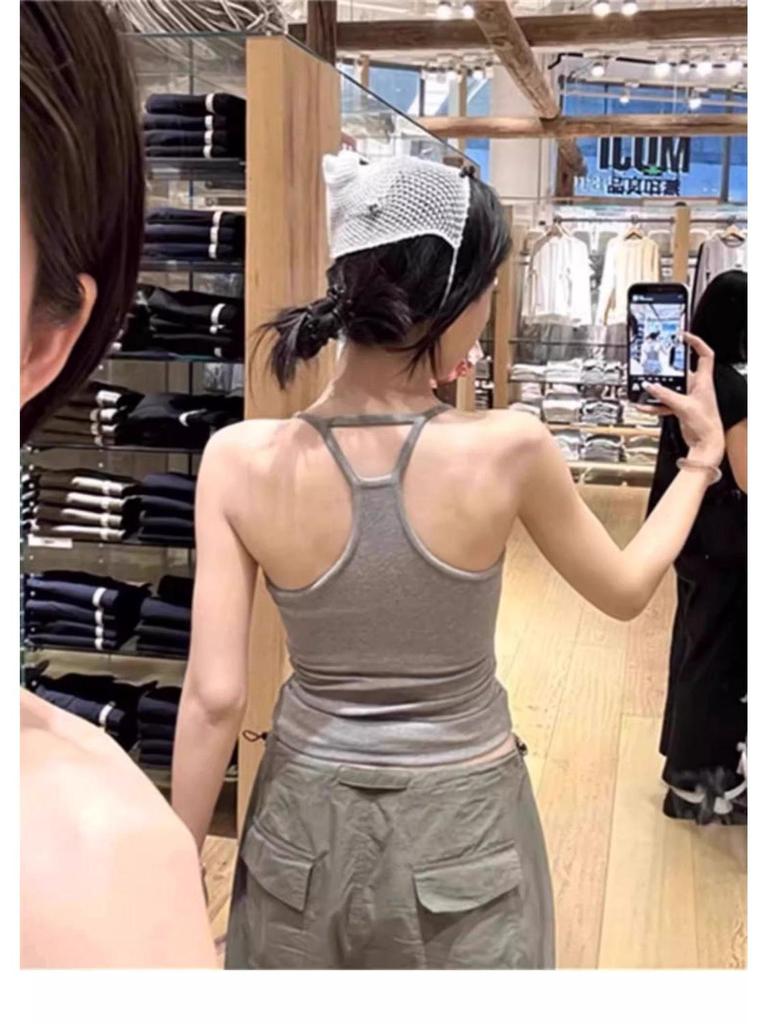 Women's Summer Halter Neck Camisole with Padded Bra - Slimming Waist, Beautiful Back Outerwear 2026