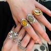 Retro Crystal Beaded Fashion Ring: Versatile Luxury Index Finger Jewelry