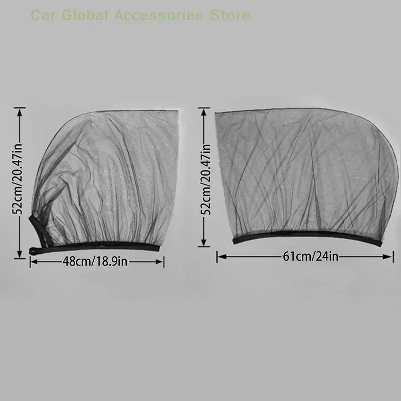 2pcs Car Styling Accessories Sun Shade Auto UV Protect Curtain Side Window Sunshade Mesh Sun Visor Protection Window Films Tools