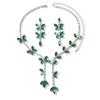 Set di orecchini e collana con frange a forma di farfalla in zircone di alta gamma francese, catena per clavicola dal temperamento di nicchia, gioielli di moda di lusso leggero