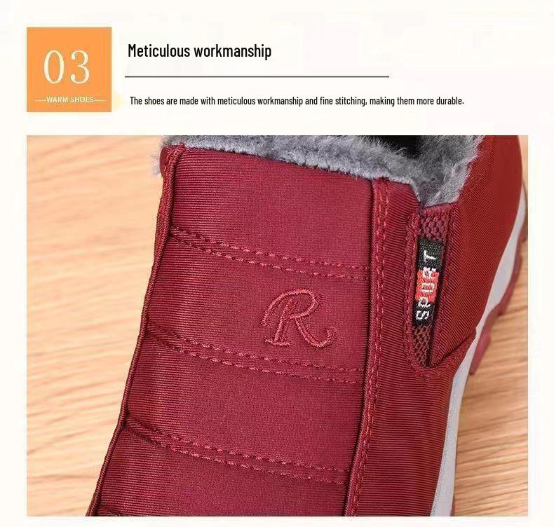 Herren Winter Baumwollschuhe mit dicker Sohle und Samtfutter für Väter mittleren Alters und ältere Menschen
