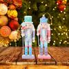 4Pcs Wood Nutcrackers Figure Xmas Christmas Decor Soldier Nutcracker Statue Table Centerpiece Ornaments Figurine Party Decor