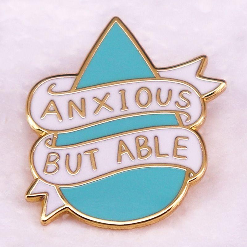 

Blue Water Drop Brooch, Anxious but Capable, Unique Personality, Creative Trendy Badge, Metal Jewelry Default