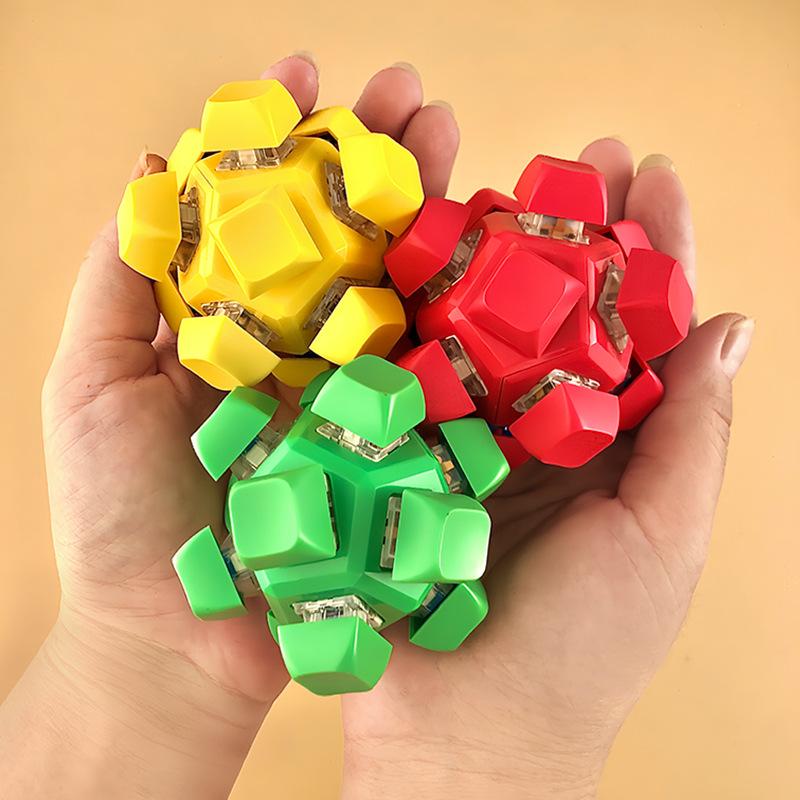 12-Key Flashing Light Stress Reliever Keyboard Ball Creative Fingertip Pressing Toy Unique Gift Idea for Stress Relief