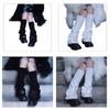Leg Warmers for Women Girls Harajuku Lolitas Leg Warmer Leather Buckle Knitted Long Socks Gothic Harajuku Leg Covers