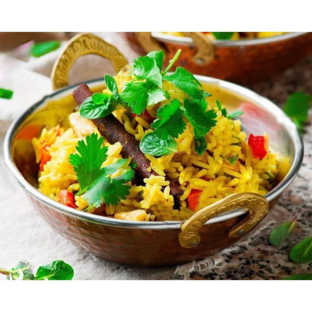 Indian Style Copper Karahi with Brass Handle, 1 Piece Serve Bowl for Cereals, Soups and Curry (15 CM)