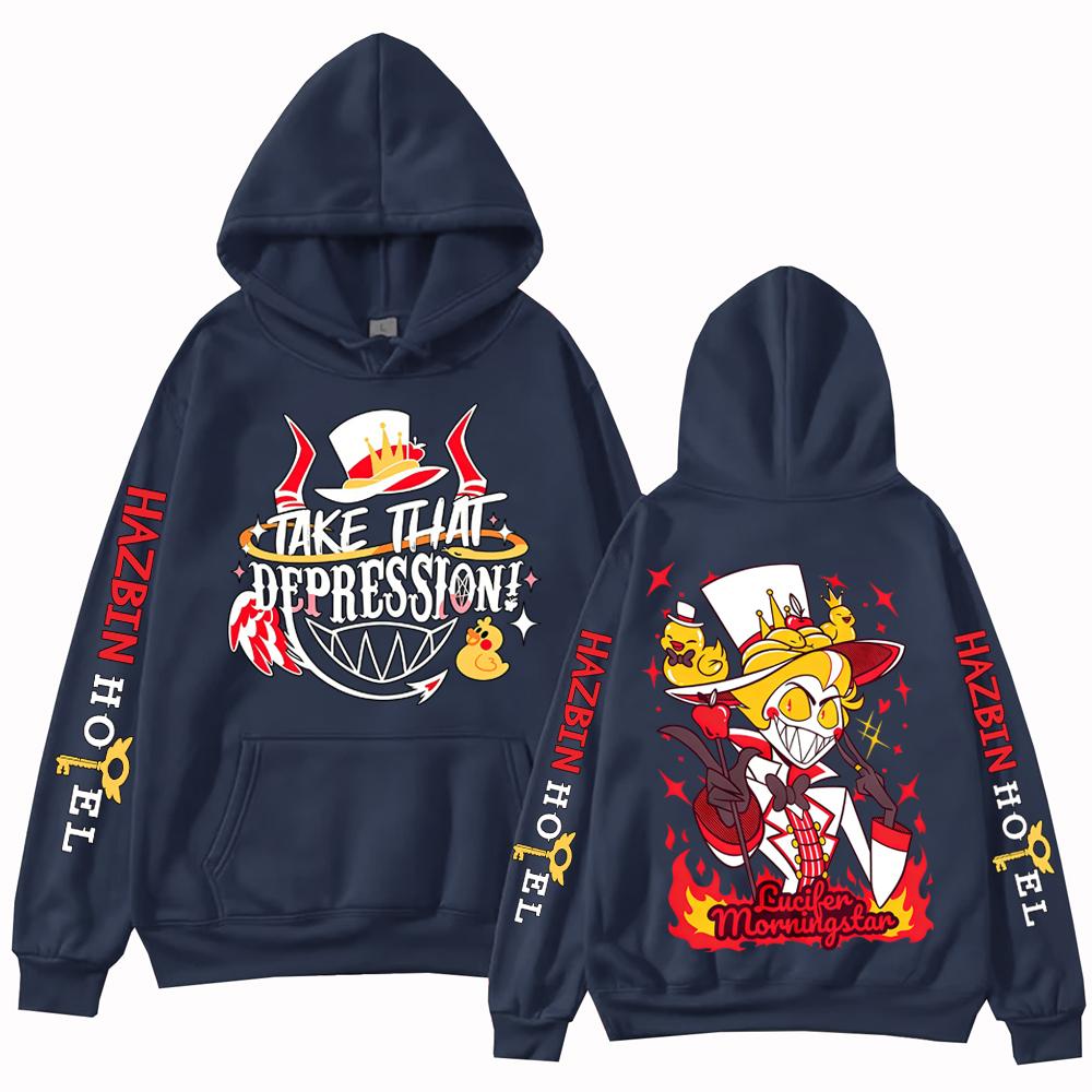 Hazbin Hotel Lucifer Graphic Design Hoodie Man Woman Harajuku Long Sleeve Pullover Tops Sweatshirt Gift