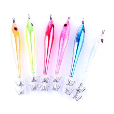 5pcs/lot 9.5 CM Luminous Squid Hook Cuttlefish Jig Fishing Hard Lure Luminous Fishing