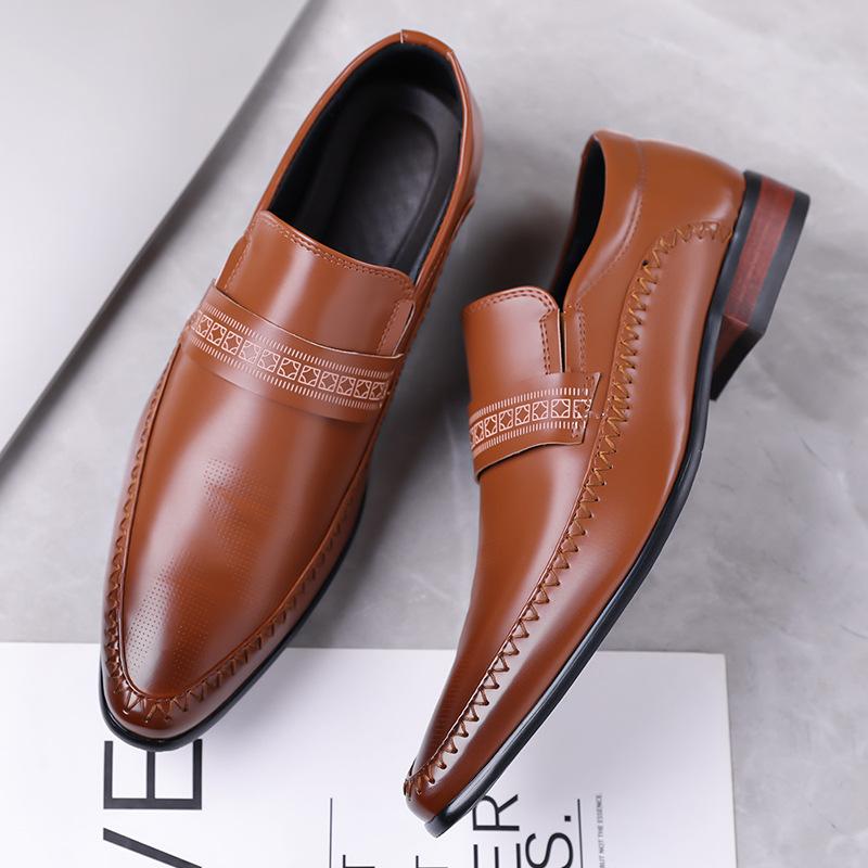 Europe, America, Four Seasons Breathable Business Casual Shoes, Leather Fashion British Pointed Toe Foot Cover Men's Formal Leather Shoes Men'