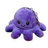 Reversible Octopus Plush Pendant Double-sided Expression Flip Octopus Keychain Toy Doll