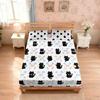 3pcs Cartoon Cute Cat Printed Chipless Bed Sheet Set Multi Size Soft Bed Cover Bedroom Bedding Decoration