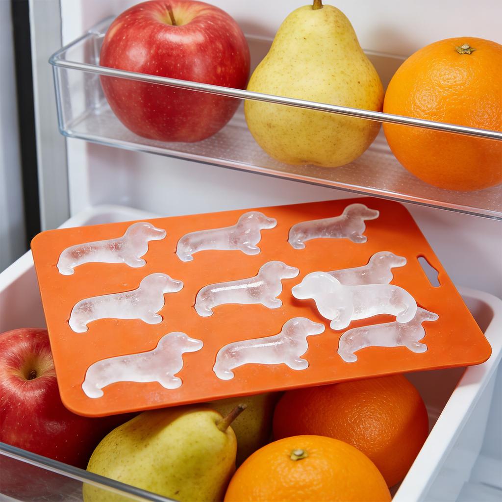 Cartoon Dog Shaped Ice Mold, 1 Count Creative Dachshund Design Silicone Ice Tray, Ice Molds, Ice Trays For Freezer, Multifunctional Chocolate Mold