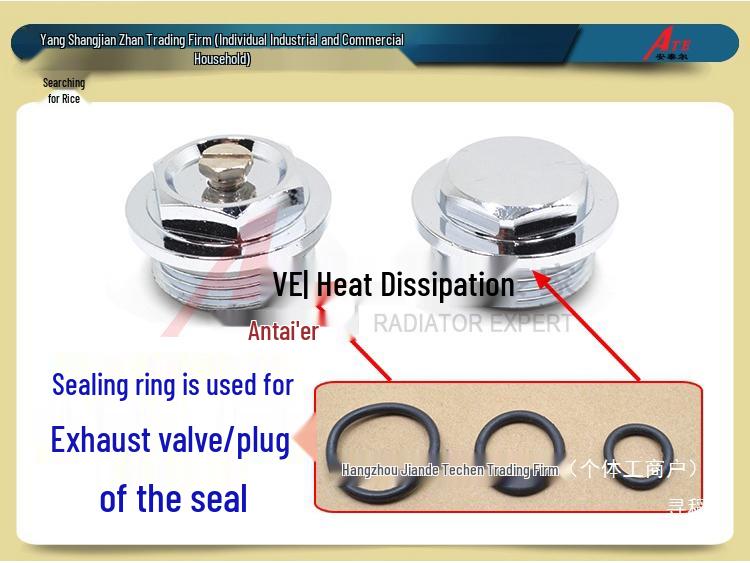 High-Temperature Resistant Silicone Sealing Gasket Set: 1", 4", 6" Radiator O-Ring & Bleeder Valve Plug (Black, Round)