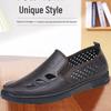 Men's Breathable Waterproof Slip-on Leather Shoes - Non-slip, Wear-resistant, Perfect for Middle-aged & Elderly.