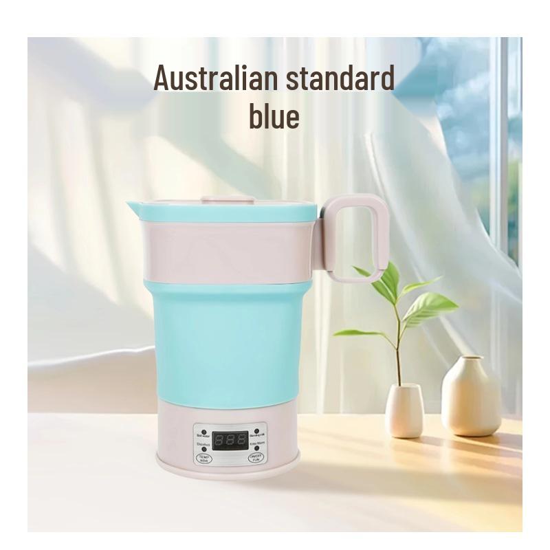 Portable Folding Silicone Electric Kettle with Touch Control and Global Voltage Adapter (110V-220V)