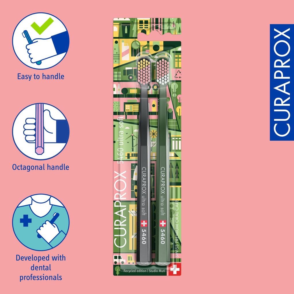 Curaprox CS5460 Toothbrush, Recycled v2, Set of 2