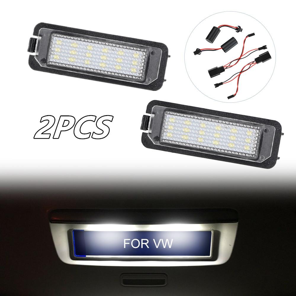2x Car Rear LED SMD License Number Plate Light For VW GTi Golf 4 5 6 7 MK4 MK5 MK6 MK7 Passat B7 CC EOS Scirocco Beetle