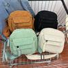 1pc-Corduroy Ins Shoulder Bag New Simple and Fashionable Solid Color Velvet Cloth Bag School Style Girls Messenger Bag