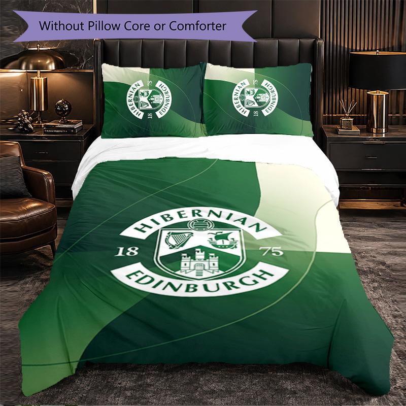 Biancheria da Letto a Tema Hibernian FC Set 3 Pezzi Copripiumino Biancheria da Letto Decorativa Per Stanza Adolescenti Decorazione Casa