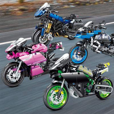 KAZI Removable Motorcycle Model Boy Assembly Machine Group Particle Puzzle Building Block Toy