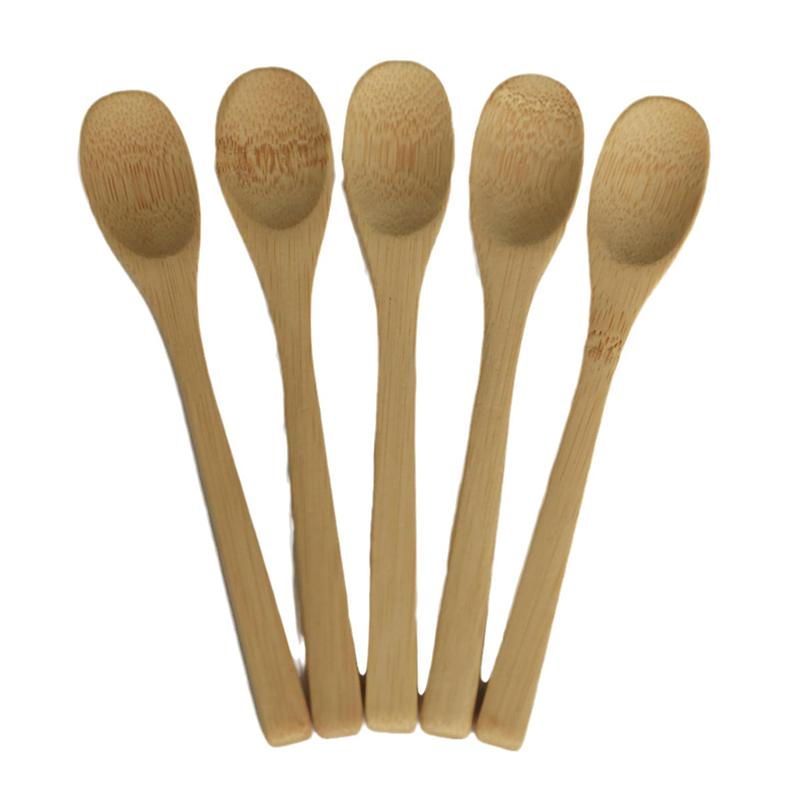 5Pcs Wooden Honey Spoon Ecofriendly Household Tableware Bamboo Kitchen Condiment Scoop Coffee Spoon Dessert Spoon Teaspoon