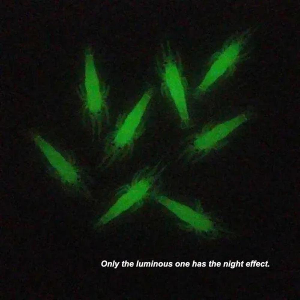 1PACK Soft Simulation Fishhook Shrimp Prawn Lure Hook Tackle Bait Fishing Lures Artificialbait Luminous Shrimp 4cm