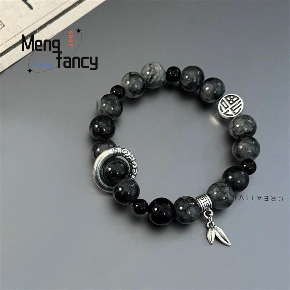 

Натуральный Древний Стиль Цветная Глазурь Кракле Бегущее Кольцо Браслет из Бусин Изысканный Высококлассный Парный Роскошный Модный Ювелирный Изделие