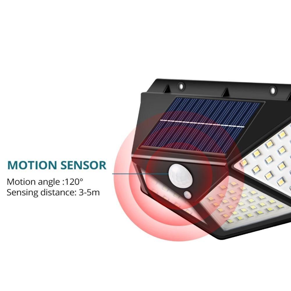 1-4Pcs 100 LED Solar Wall Light Outdoor Solar Lamp PIR Motion Sensor Solar Powered Sunlight Street Lantern for Garden Decoration