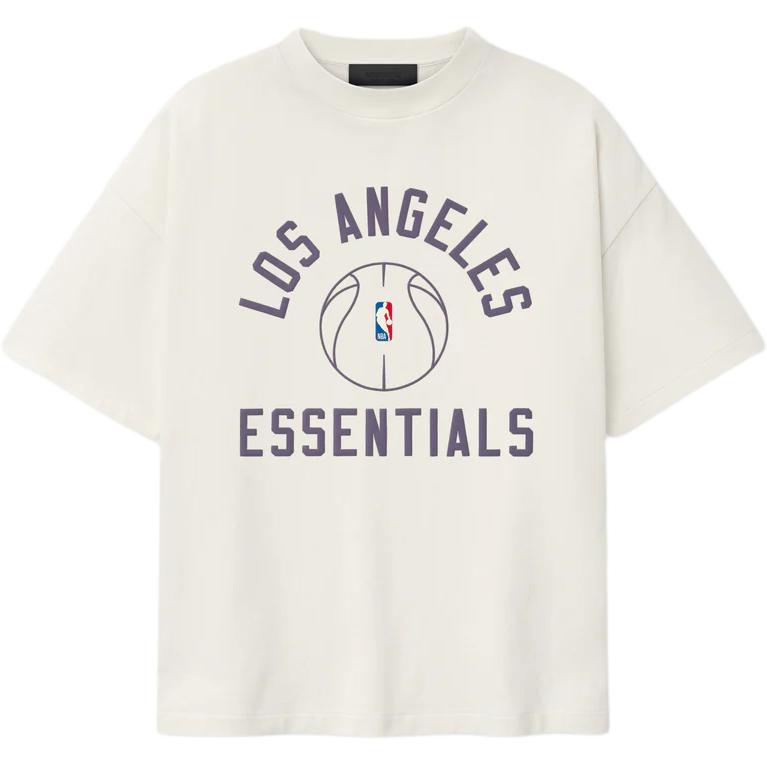 Fear of God Essentials T-shirt Lakers x Barkley Hendricks Anni '90 Avorio Top Donna Crema 125BH262205F