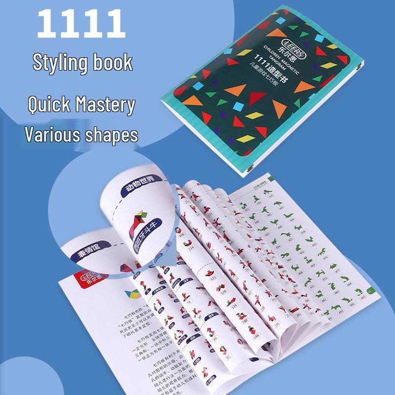 Lers Magnetic Tangram Puzzle – 160 Questions for Children s Educational Use