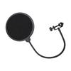 Mic Pop Filter Double Layered Nylon Mesh Microphone Pop Shield with Flexible 360° Gooseneck Clip for