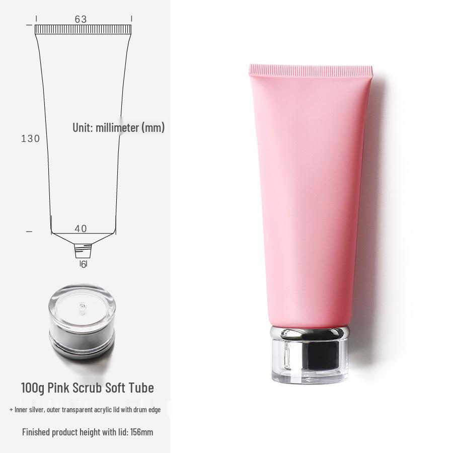 100g/ml Pink Frosted Soft Tube Bottle for Body Lotion, Facial Cleanser, Face Wash - Travel Size Cosmetic Packaging