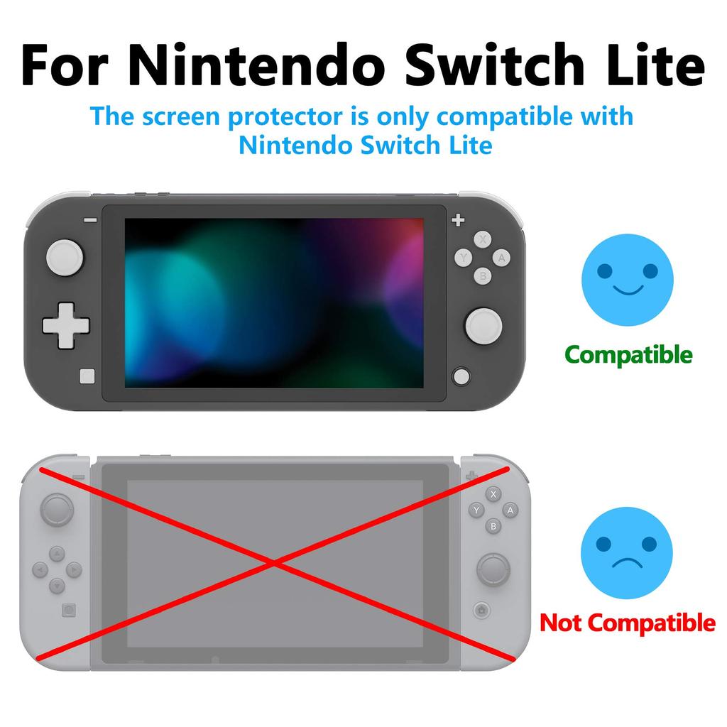 eXtremeRate Heaven Blue Border Transparent HD Clear Screen Protector for Switch Tempered Glass Screen Protector for Switch Lite Lite,