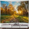Autumn Forest Scenery Tapestry Wall Hanging Decor Red Leaves Maple River Fall Nature Landscape Tapestry Indoor Home Decorations