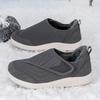 Wide Toe Box Elderly Warm Shoes Men Women Hook & Loop Plush Walking Shoes Winter Casual Cotton Footwear Size 35-46