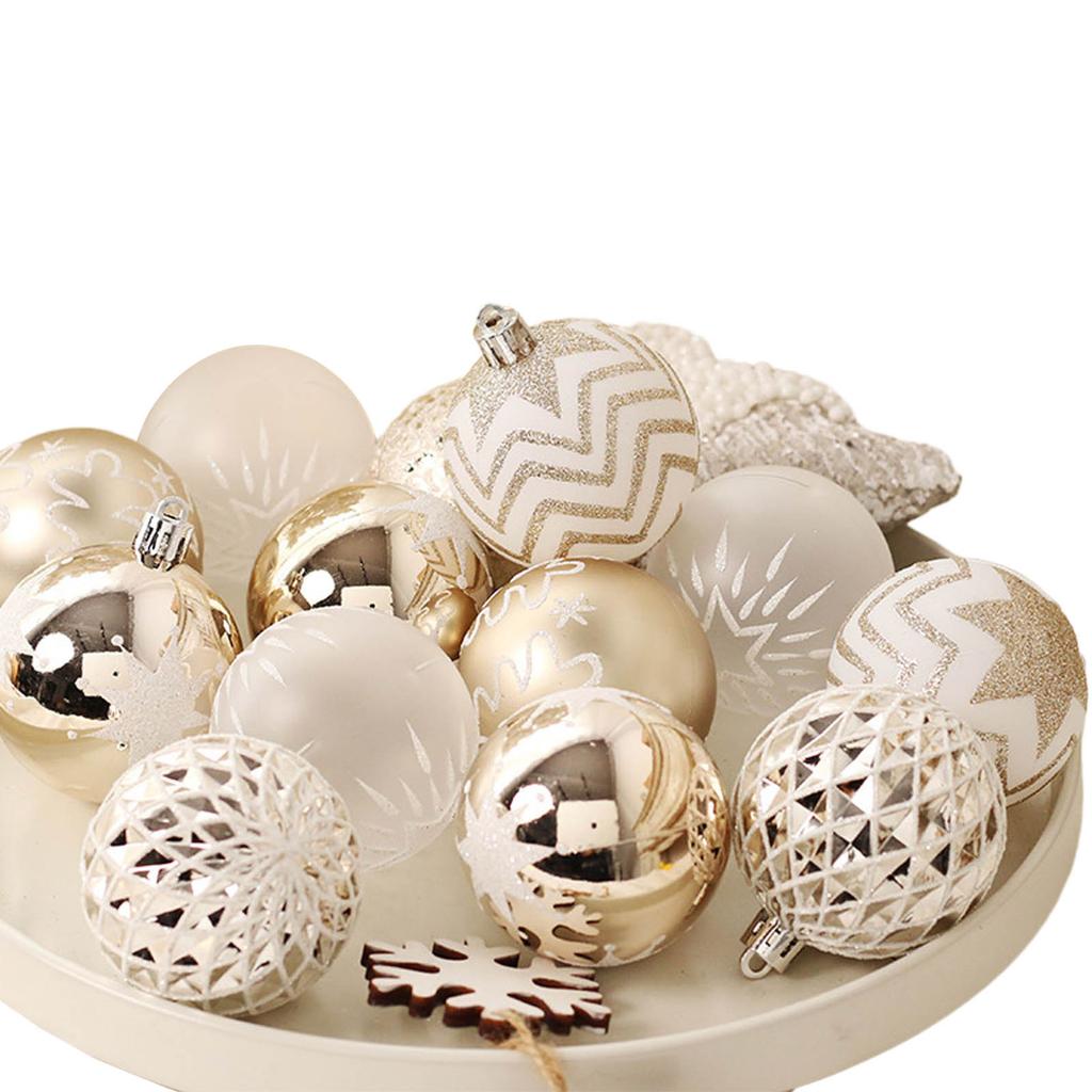 Elegant Champagne Gold and White Christmas Ball Ornaments Add Festive Atmosphere to Your Home Gorgeous Decorations