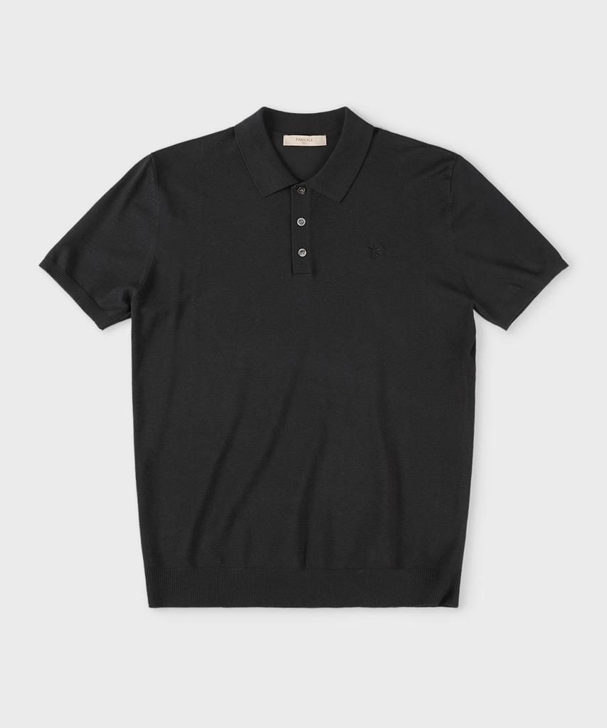 PANICALE Charcoal Viscose Blend Polo Knit (Type B)